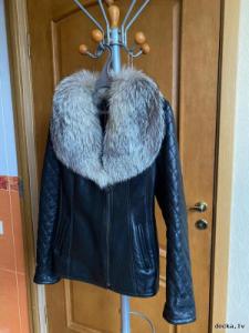 Премиальная зимняя куртка / дублёнка из натуральной овчины с мехом писца